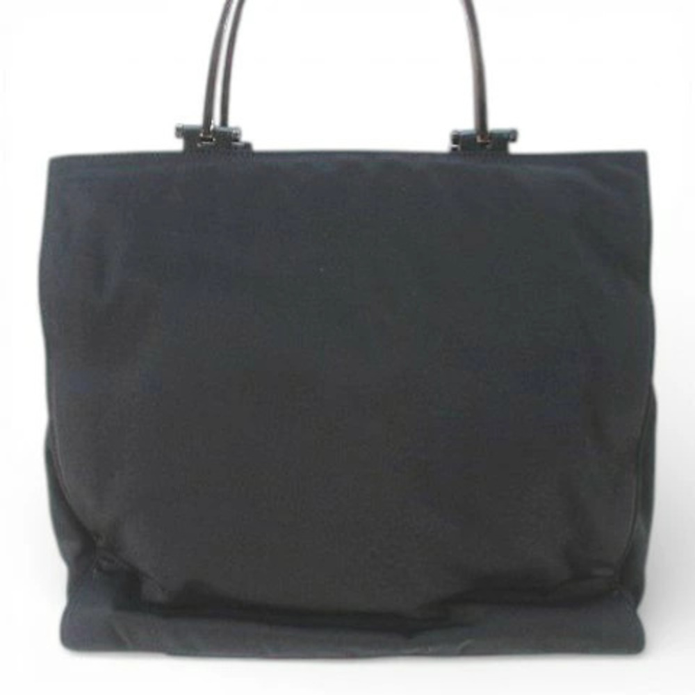 Gucci Handbag Tote Bag Silver Metal Handle Black